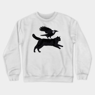 Black Cat And Crow Funny Crewneck Sweatshirt